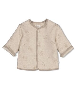 Feetje 51300561 Omkeerbaar jasje velours rib - The Cuddle Company Taupe melange