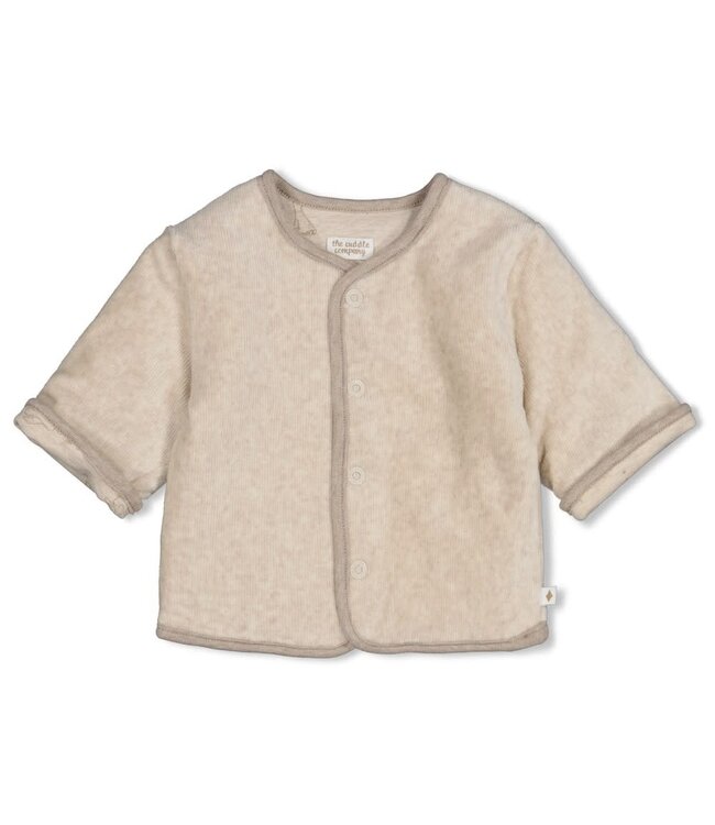 Feetje 51300561 Omkeerbaar jasje velours rib - The Cuddle Company Taupe melange
