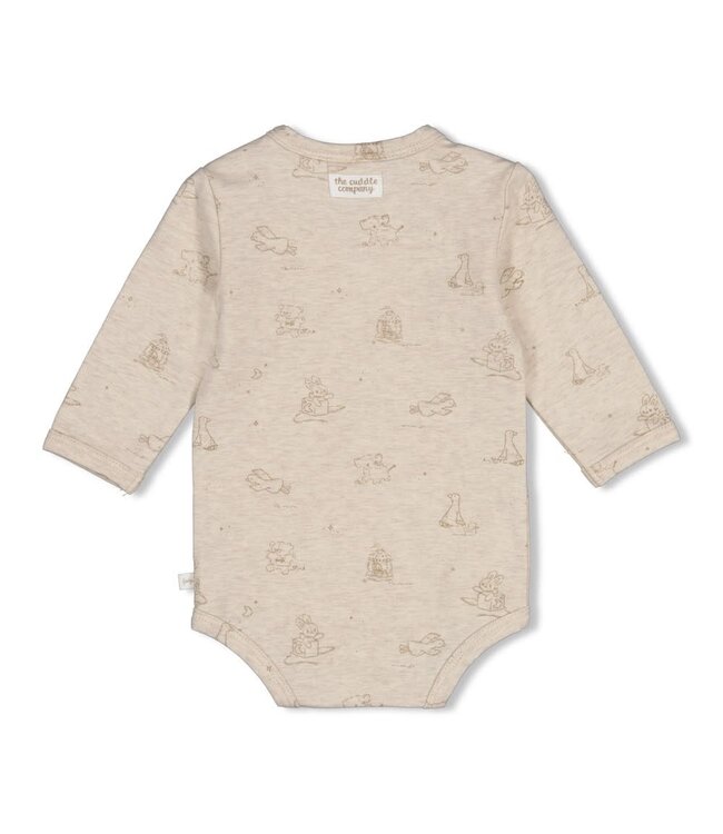 Feetje 50200265 Wikkelromper AOP - The Cuddle Company Taupe melange