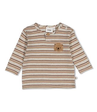 Feetje 51602783 Longsleeve rib met streep - Tiny Timber Tales Grijs melange