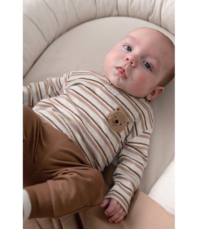 Feetje 51602783 Longsleeve rib met streep - Tiny Timber Tales Grijs melange