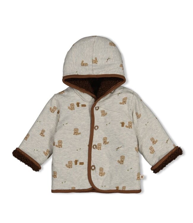 Feetje 51800364 Omkeerbaar teddy jasje met capuchon - Tiny Timber Tales Bruin