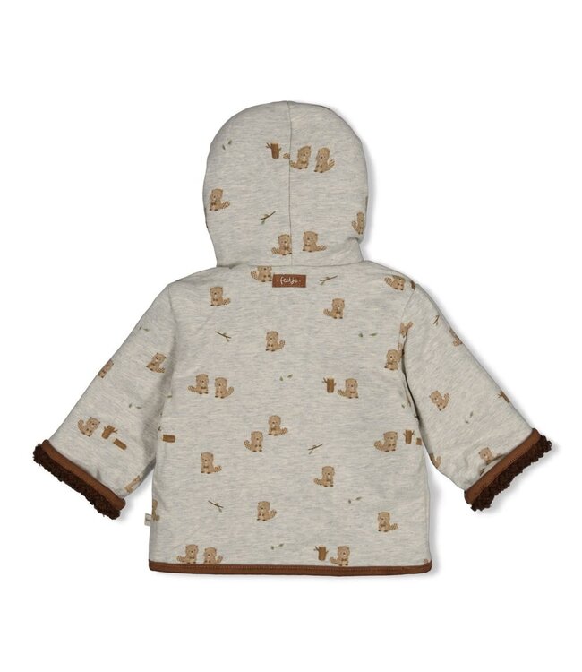 Feetje 51800364 Omkeerbaar teddy jasje met capuchon - Tiny Timber Tales Bruin
