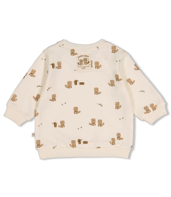 Feetje 51602785 Sweater AOP relaxed fit - Tiny Timber Tales Offwhite
