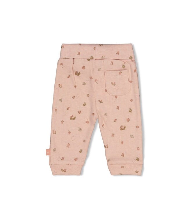 Feetje 52202572 Broek pointelle rib AOP - Fall in Love Roze melange