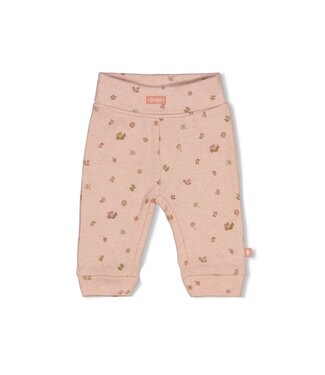 Feetje 52202572 Broek pointelle rib AOP - Fall in Love Roze melange