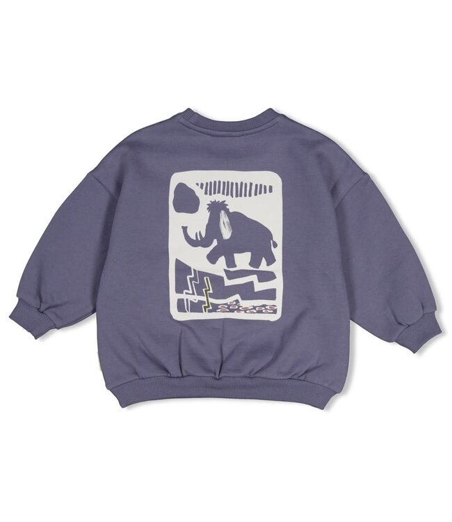 Sturdy 71600682 Sweater met backprint oversized - Rock the Earth Blauw