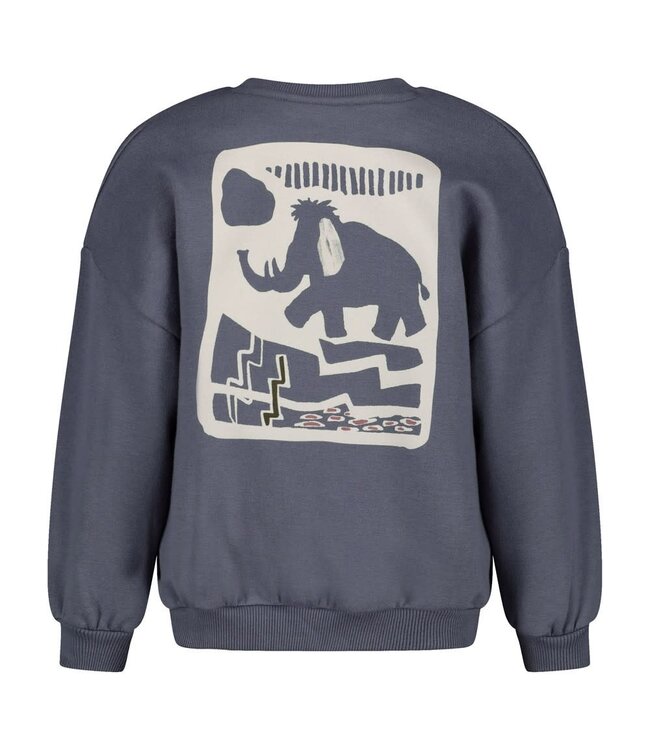 Sturdy 71600682 Sweater met backprint oversized - Rock the Earth Blauw