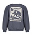 Sturdy 71600682 Sweater met backprint oversized - Rock the Earth Blauw
