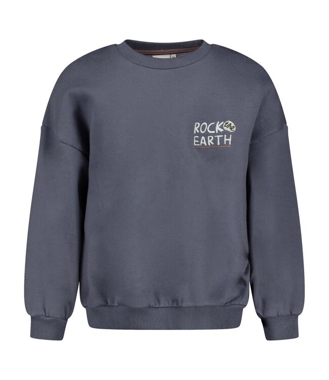 Sturdy 71600682 Sweater met backprint oversized - Rock the Earth Blauw