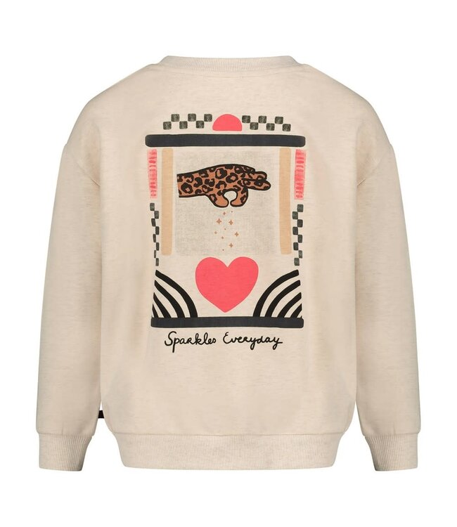 Jubel 91600487 Sweater met backprint relaxed fit - City Chic Offwhite melange