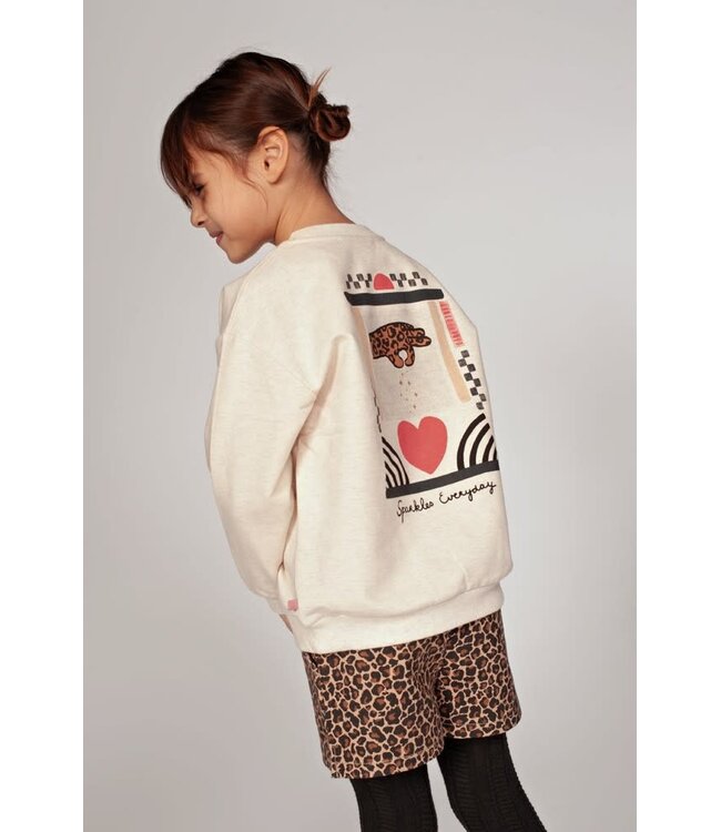 Jubel 91600487 Sweater met backprint relaxed fit - City Chic Offwhite melange