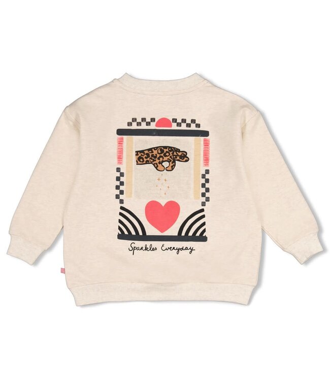 Jubel 91600487 Sweater met backprint relaxed fit - City Chic Offwhite melange