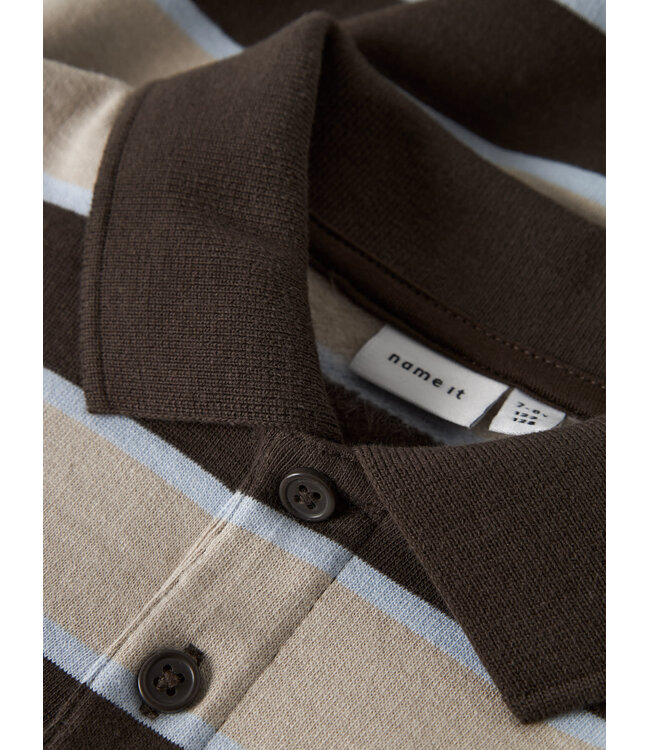 Name it 13249178 NKMROMEO LS NREG SWEAT POLO BRU Brown