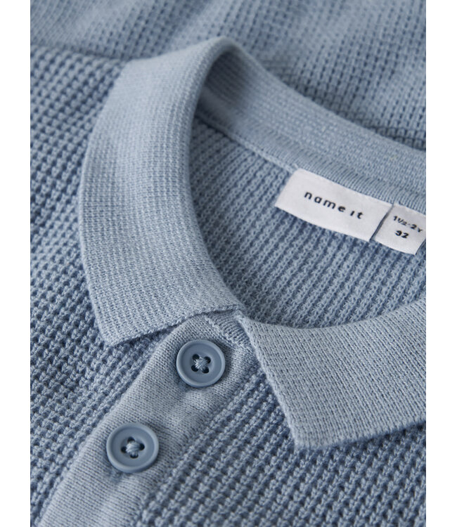 Name it mini 13254471 NMMFIKAL LS LOOSE KNIT POLO Blue