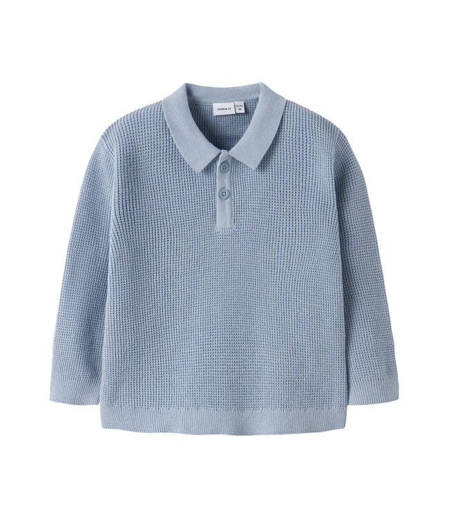 Name it mini 13254471 NMMFIKAL LS LOOSE KNIT POLO Blue