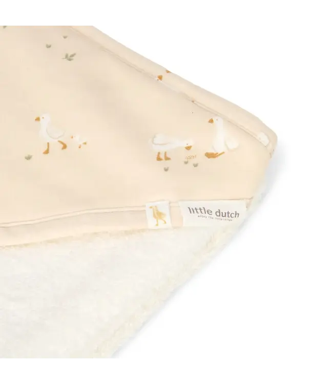 Little Dutch Badcape Wit - 75 x 75 Newborn Naturals Little Goose