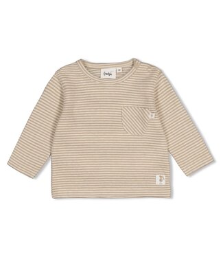 Feetje 51602804 Longsleeve rib met streep - Over the Moon for You Taupe