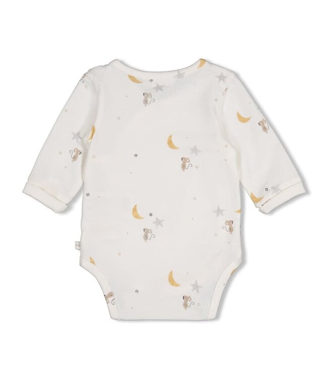 Feetje 50200269 Wikkelromper AOP - Over the Moon for You Offwhite