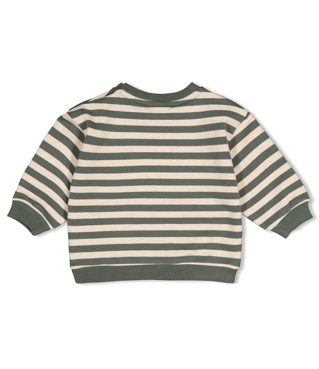 Feetje 51602842 Sweater streep oversized - Wiggle and Waddle Groen