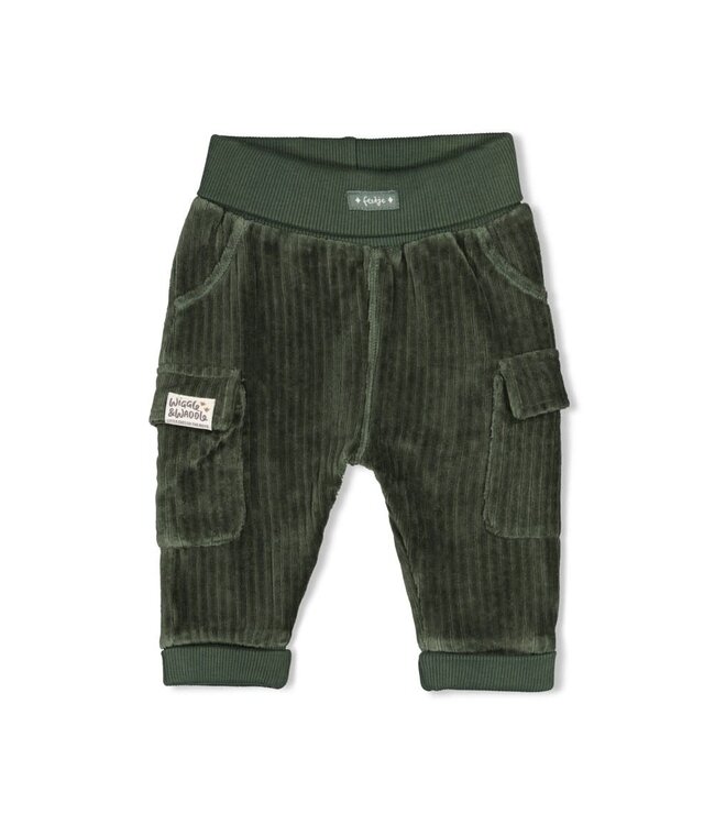 Feetje 52202598 Broek velours rib - Wiggle and Waddle Groen