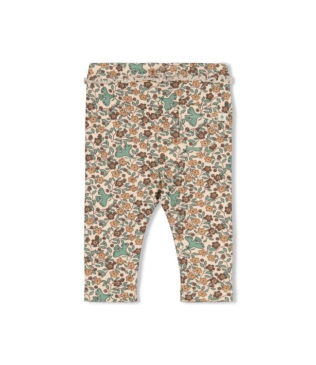 Feetje 52202632 Legging rib AOP - Lucky Bloombird Offwhite
