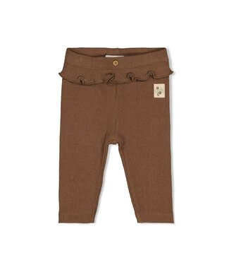 Feetje 52202628 Legging pointelle rib - Lucky Bloombird Bruin