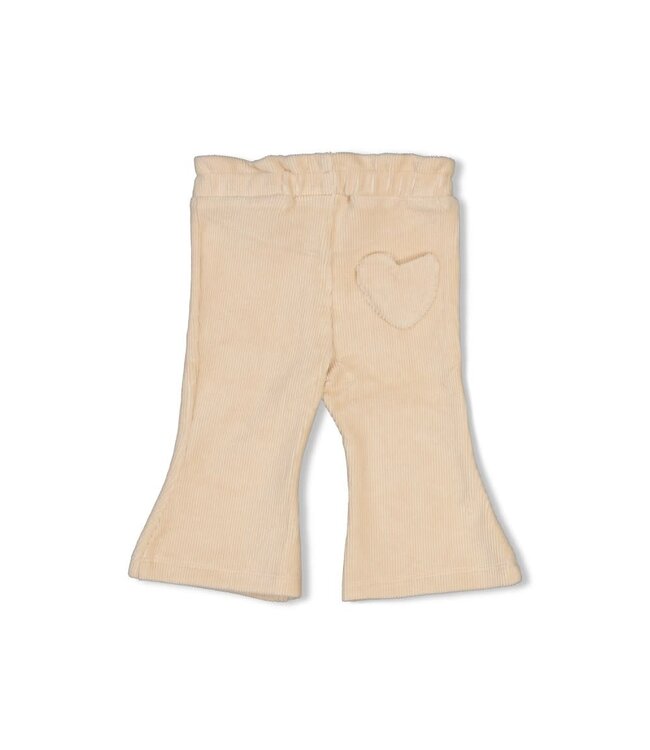 Feetje 52202634 Flare broek velours rib - Lucky Bloombird Offwhite