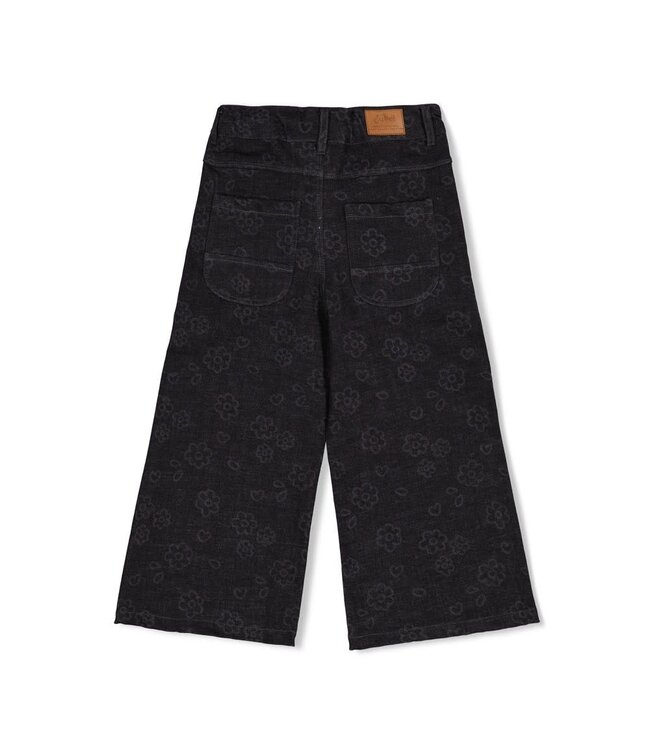 Jubel 92200518 Jeans wide leg AOP - Moon Flowers Antraciet