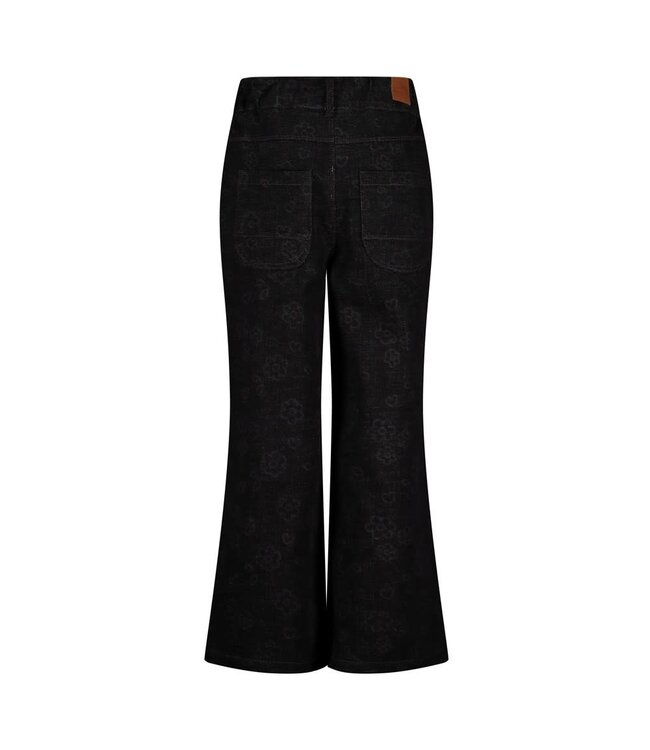 Jubel 92200518 Jeans wide leg AOP - Moon Flowers Antraciet