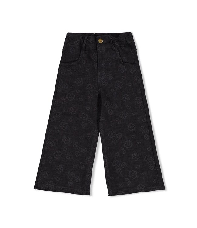 Jubel 92200518 Jeans wide leg AOP - Moon Flowers Antraciet