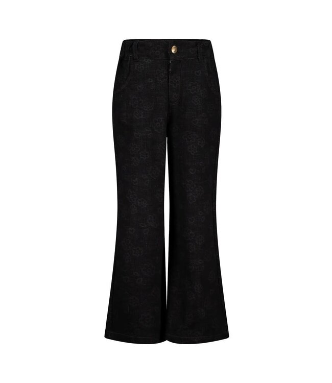 Jubel 92200518 Jeans wide leg AOP - Moon Flowers Antraciet