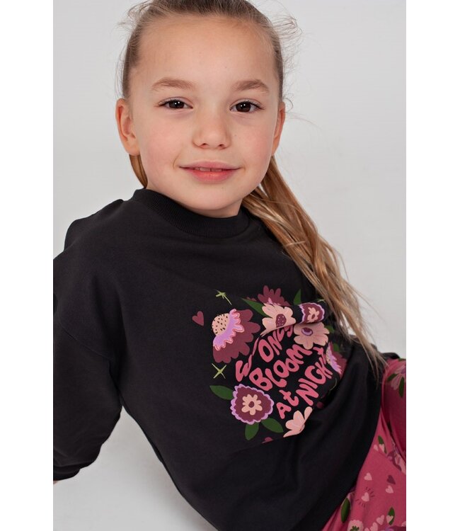 Jubel 91600479 Sweater relaxed fit - Moon Flowers Antraciet