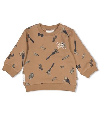 Feetje 51602870 Sweater AOP - Pasta Party Camel