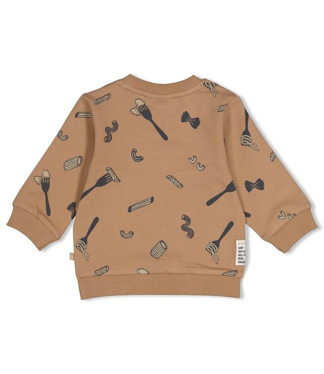 Feetje 51602870 Sweater AOP - Pasta Party Camel