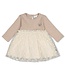Feetje 51400597 Jurk met geborduurd tule - Dress to Impress Taupe melange