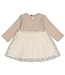 Feetje 51400597 Jurk met geborduurd tule - Dress to Impress Taupe melange