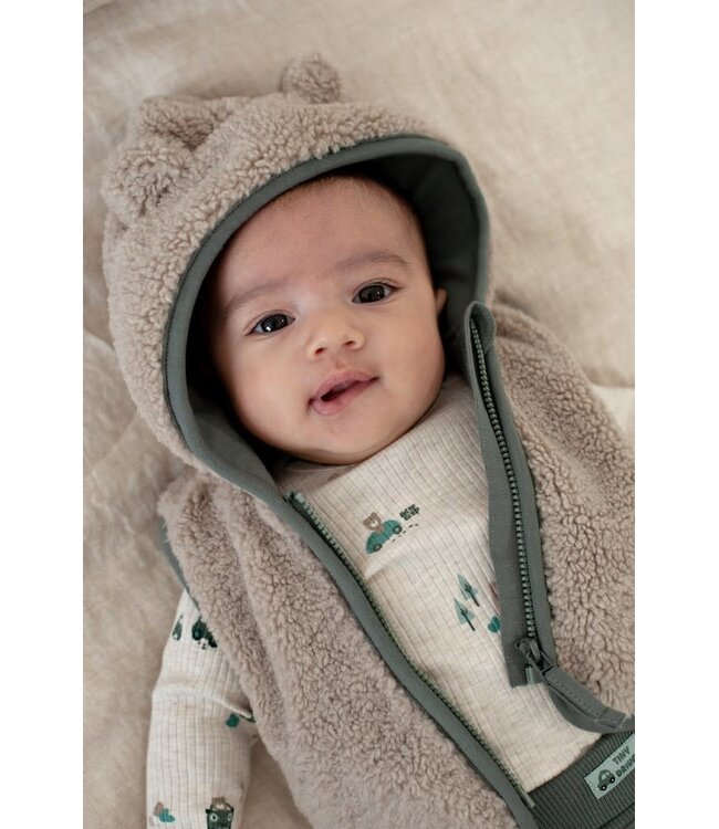 Feetje 51200050 Teddy bodywarmer met capuchon - Beep Beep Kit