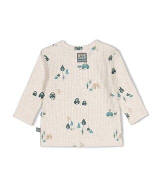 Feetje 51602828 Longsleeve rib AOP - Beep Beep Offwhite melange