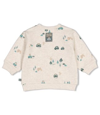 Feetje 51602831 Sweater AOP - Beep Beep Offwhite melange