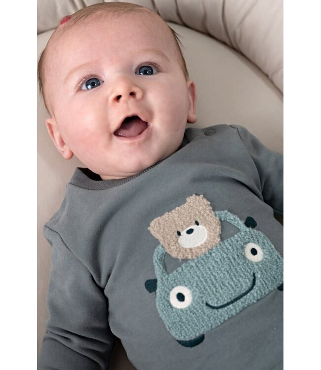 Feetje 51602833 Sweater - Beep Beep Zeegroen