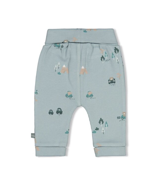 Feetje 52202593 Broek rib AOP - Beep Beep Mint