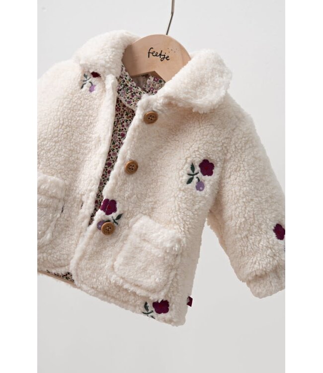 Feetje 51300568 Teddy jasje met borduursels - Afternoon Tea Creme