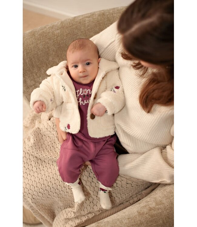 Feetje 51300568 Teddy jasje met borduursels - Afternoon Tea Creme