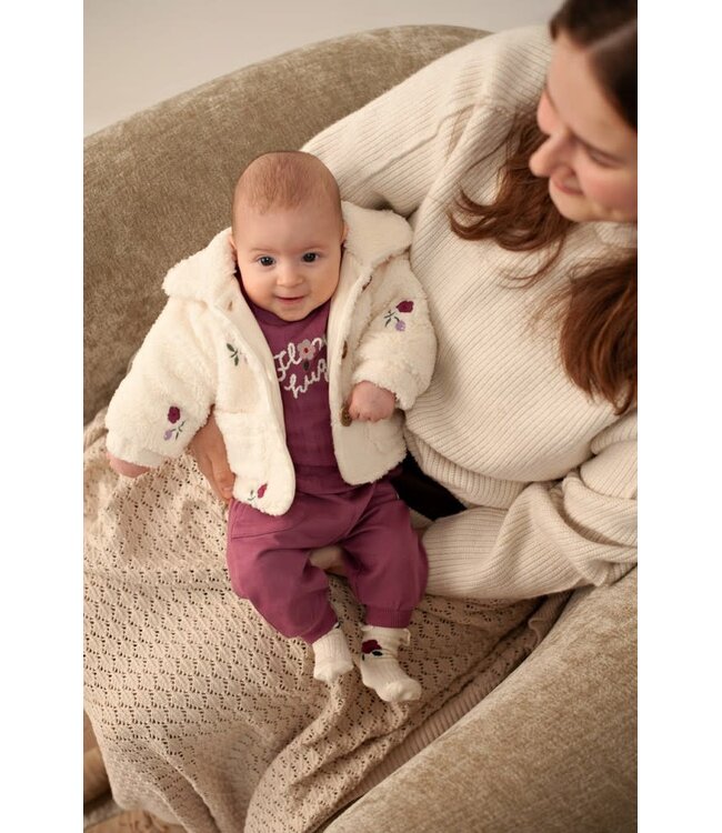 Feetje 51300568 Teddy jasje met borduursels - Afternoon Tea Creme