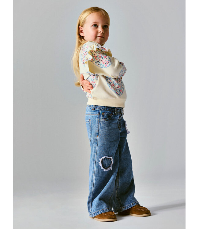 Name it mini NMFKIWILE LS NREG SWEAT Antique White 13258102