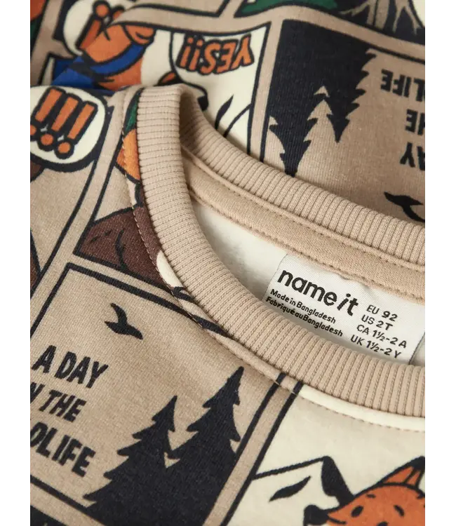 Name it mini NMMOSWALDY LS NREG SWEAT SESAME 13260177