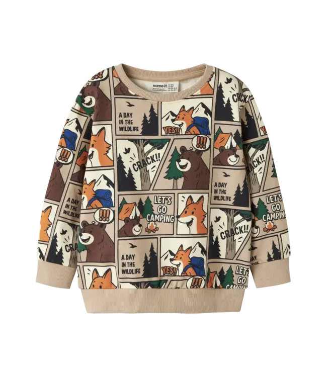 Name it mini NMMOSWALDY LS NREG SWEAT SESAME 13260177