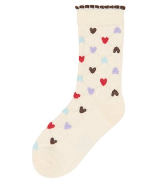Minipop Bamboo Kindersokken Cloud Dancer/heart