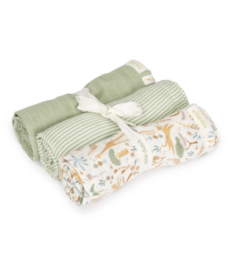 Little Dutch Hydrofiele Doek Small 70x70cm TE52306047 - Safari Wonders - 3 Stuks